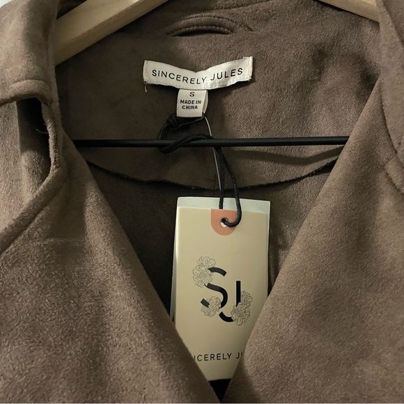 NEW Sincerely Jules Brown Suede Dress with Belt - size small - Picture 6 of 7